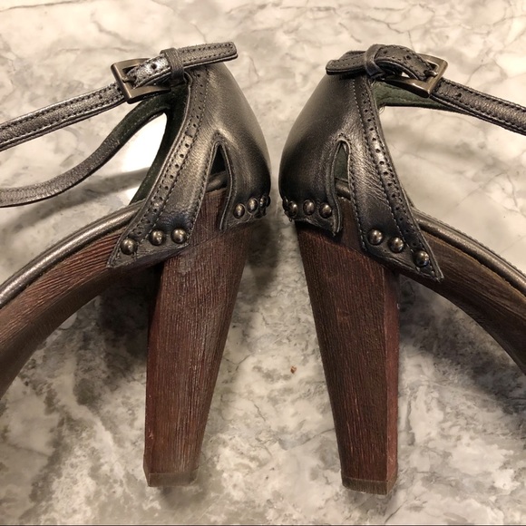 Prada Gunmetal Open Toe Platforms - Picture 6 of 15